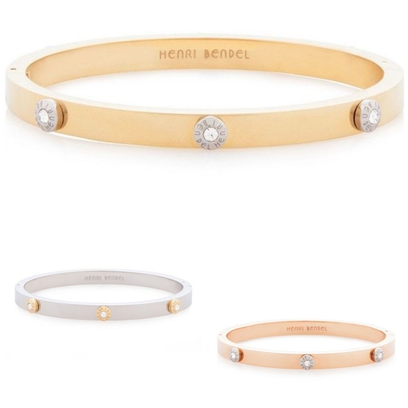 henri bendel Jewelry - Henri Bendel metal rivet bangle bracelets set of 3